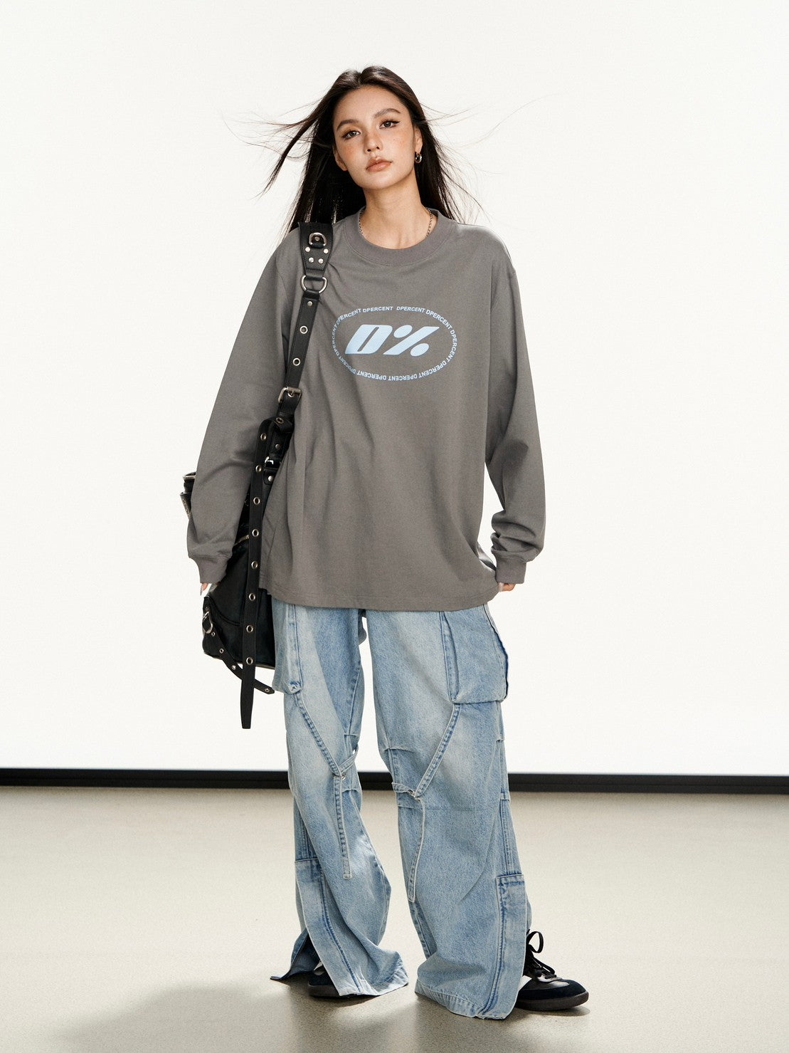 【Dpercent】Front Logo Sweater