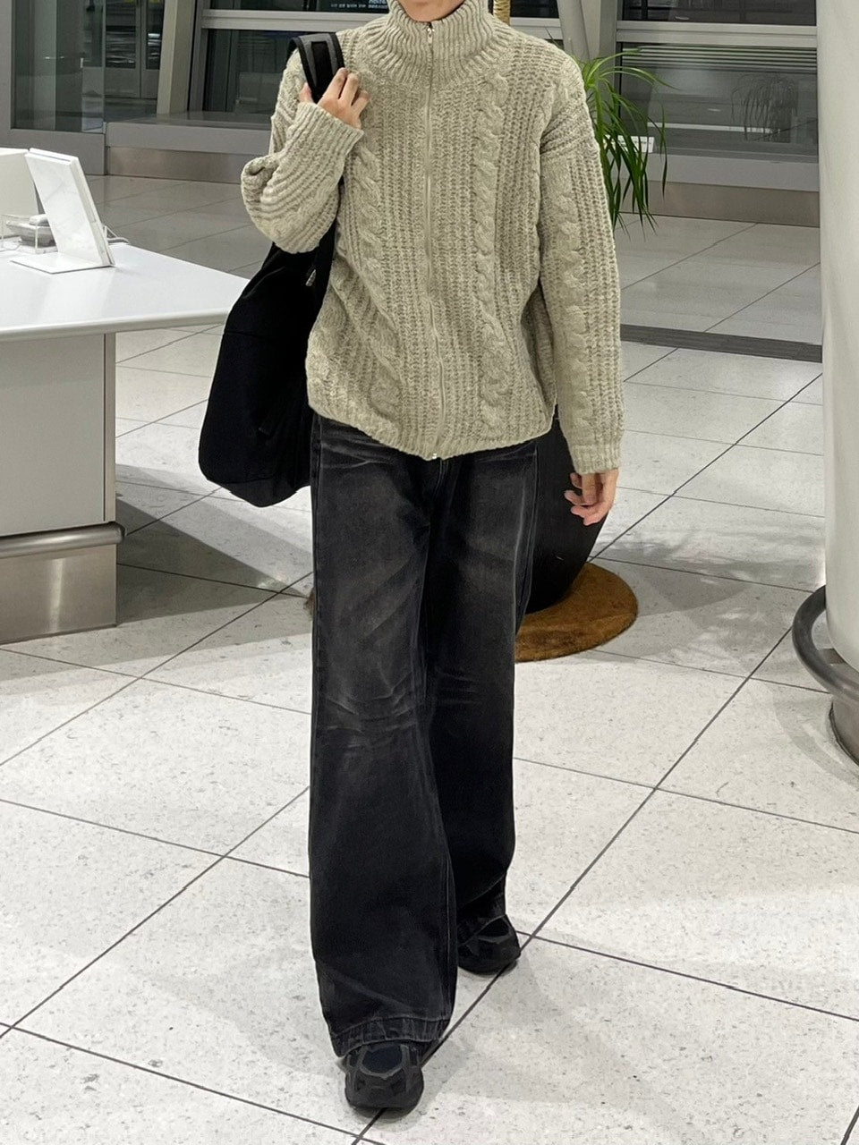 受注制【youll】zip up cable knit (5color)