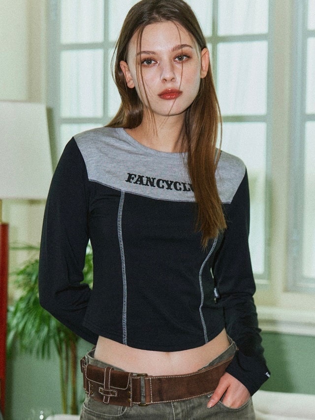 【FANCY CLUB】TURNING CLASSIC STITCH CROP TEE