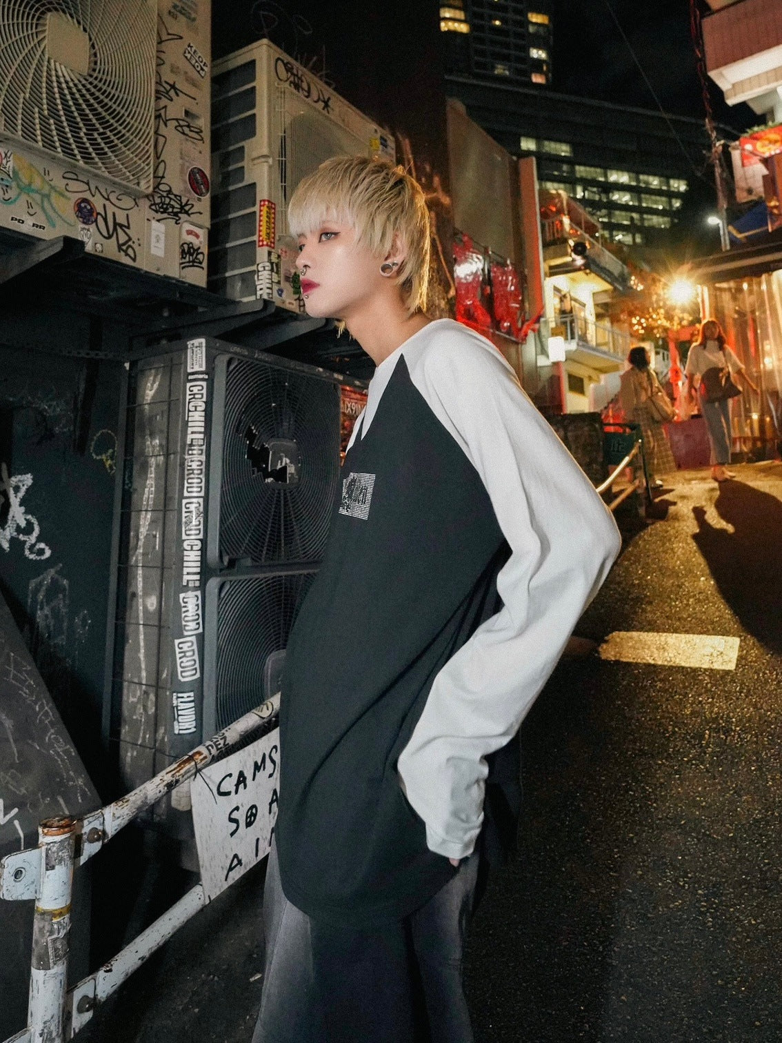 【Bizarre Maiden】rhinestone logo raglan tee (2color) / 【ビザールメイデン】ラインストーンロゴラグラン長袖Tシャツ