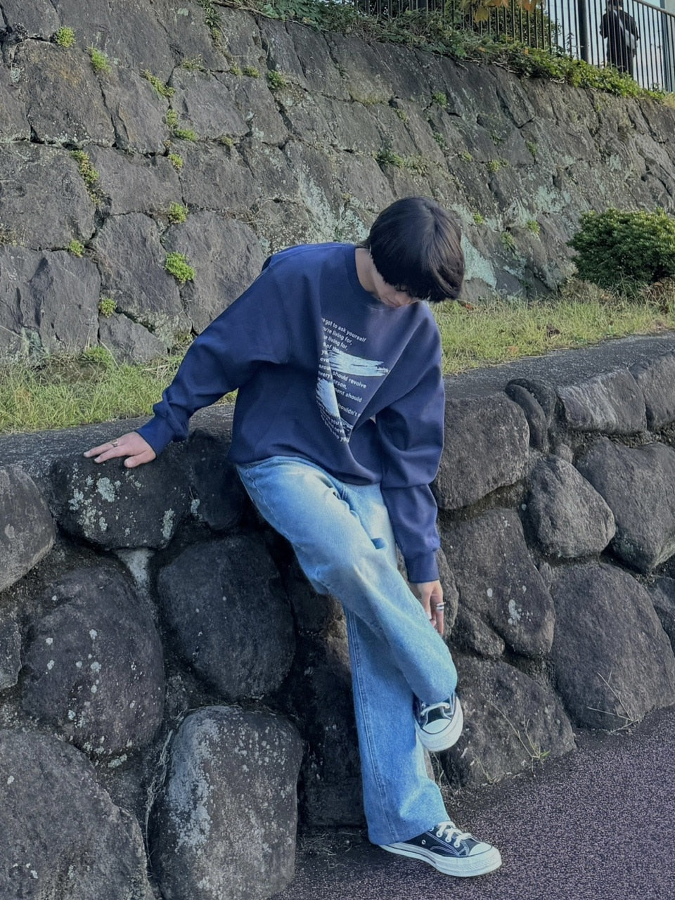 受注制【RENOL】lettering sweat shirt (4color)