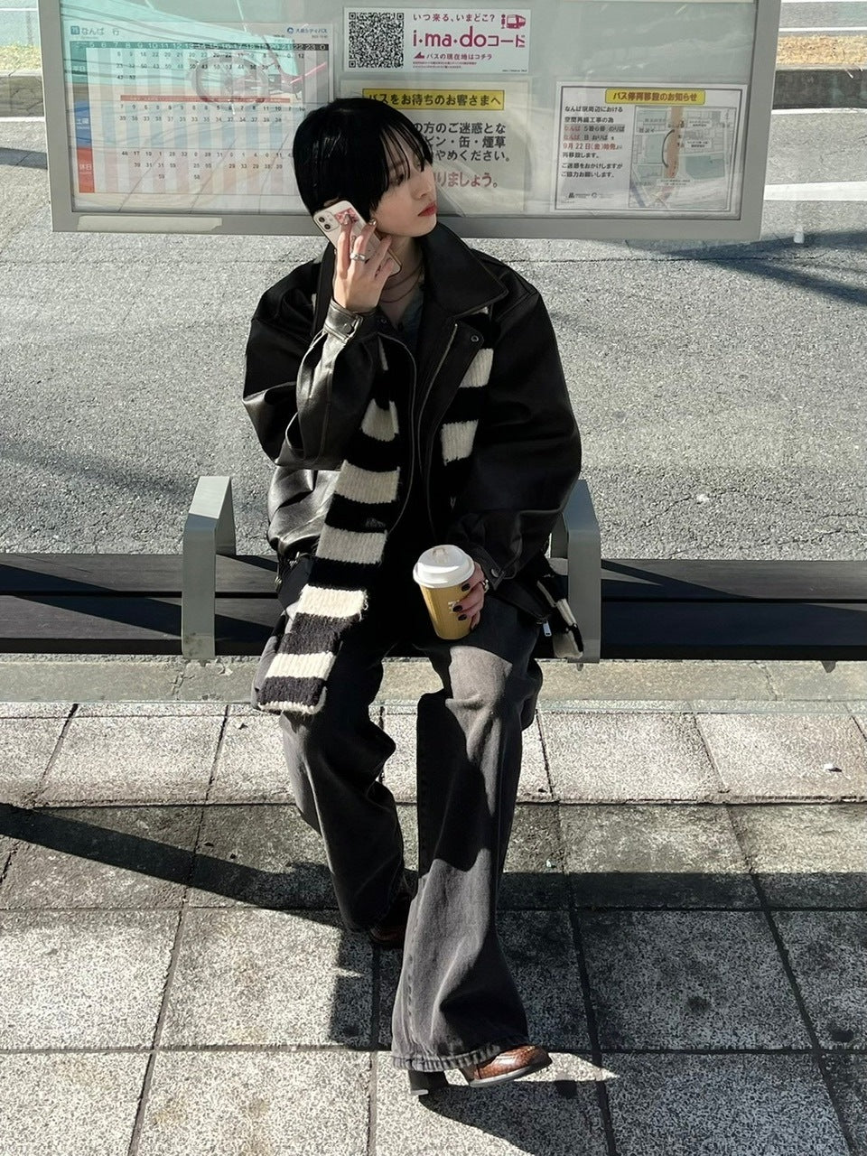 受注制【Chikashitsu +】leather blouson (2color)