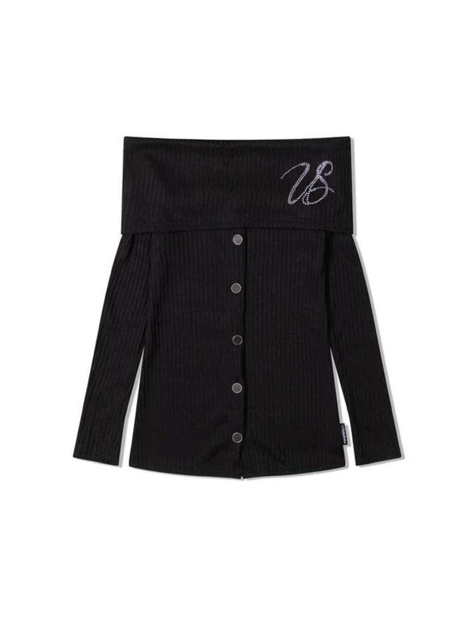 【Uglyshadow】BEAD KNIT OFF-SHOULDER / 【アグリーシャドウ】ビーズロングオフショルダー長袖カーディガン