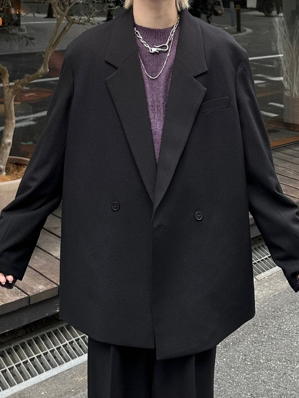 受注制【Chikashitsu +】set up overfit double jacket (3color)