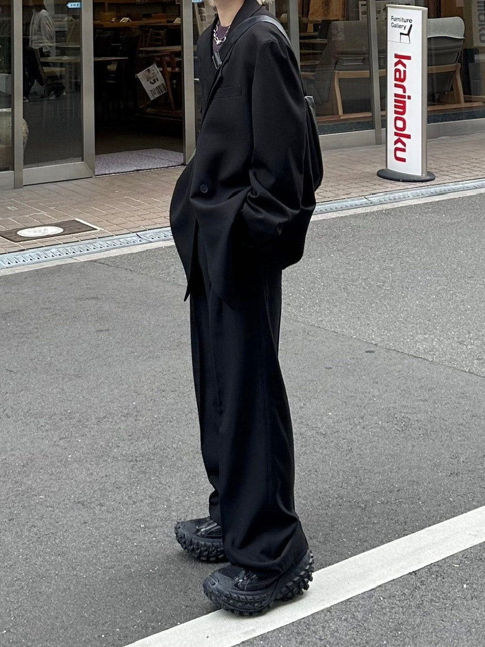 受注制【Chikashitsu +】set up belt slacks (3color)