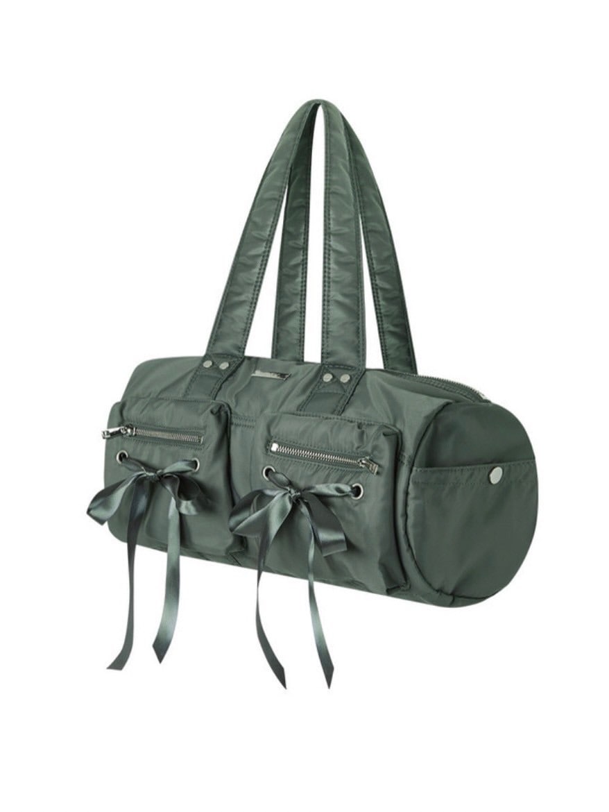 【NOT KNOWING】Double Ribbon Cargo Duffle Bag