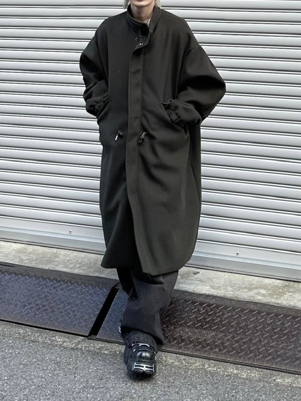 受注制【Chikashitsu +】high neck volume arm coat (2color)