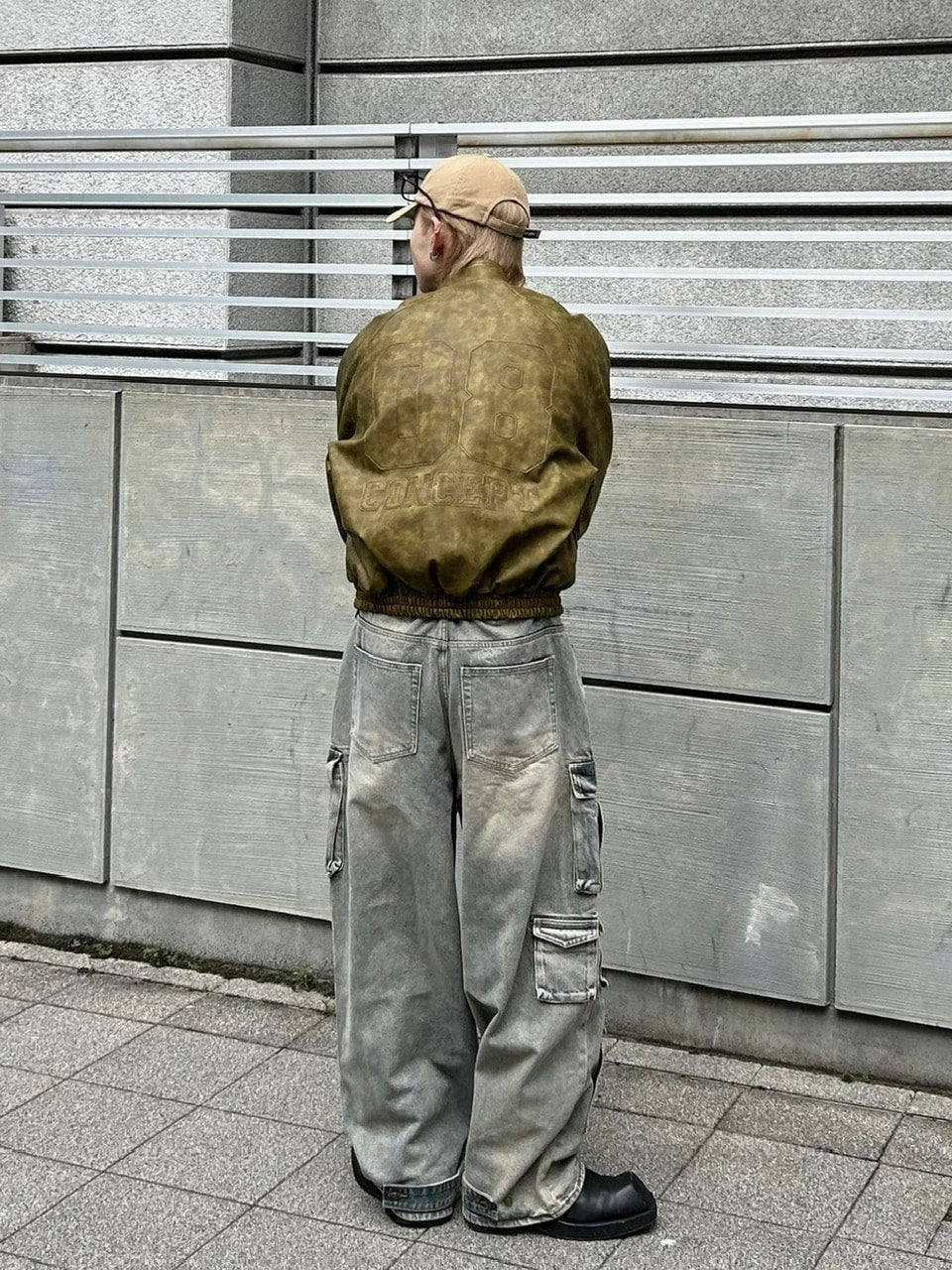 受注制【Chikashitsu +】vintage wash cargo denim pants (2color)
