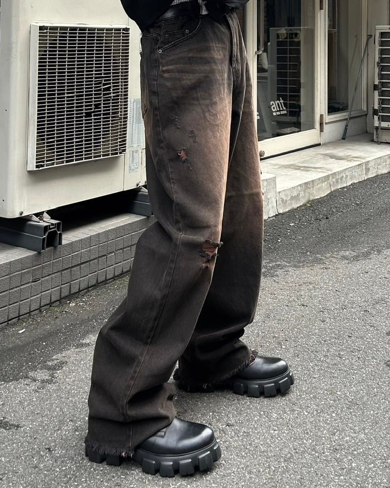大阪店WEB限定受注制【Chikashitsu +】vintage like denim pants