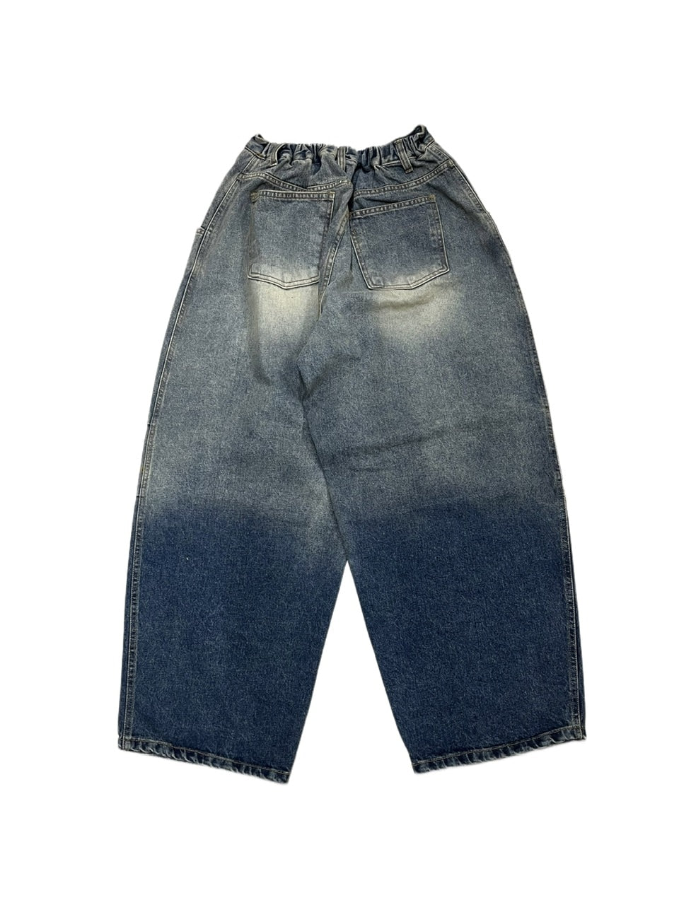 受注制【Never mind the XU】gradation denim easy pants (2color)