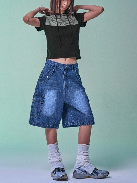 【FANCY CLUB】SOFT BASIC HALF ZIP-UP HOODIE