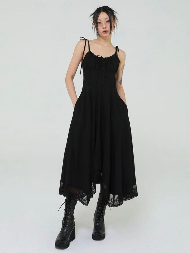 【Uglyshadow】LACE RIBBON SLEEVELESS DRESS