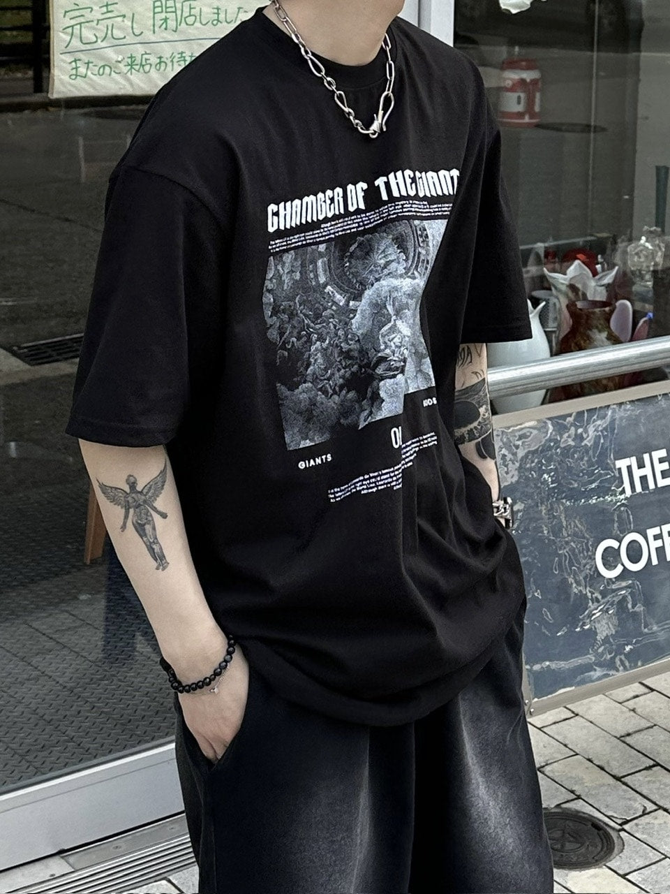 大阪店WEB限定【Chikashitsu +】oversized olympos t-shirt (2color)