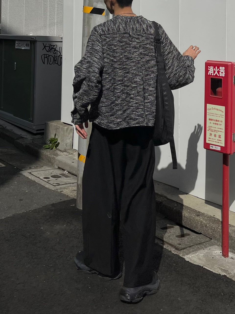 受注制【Chikashitsu +】no collar light tweed shirt (2color)