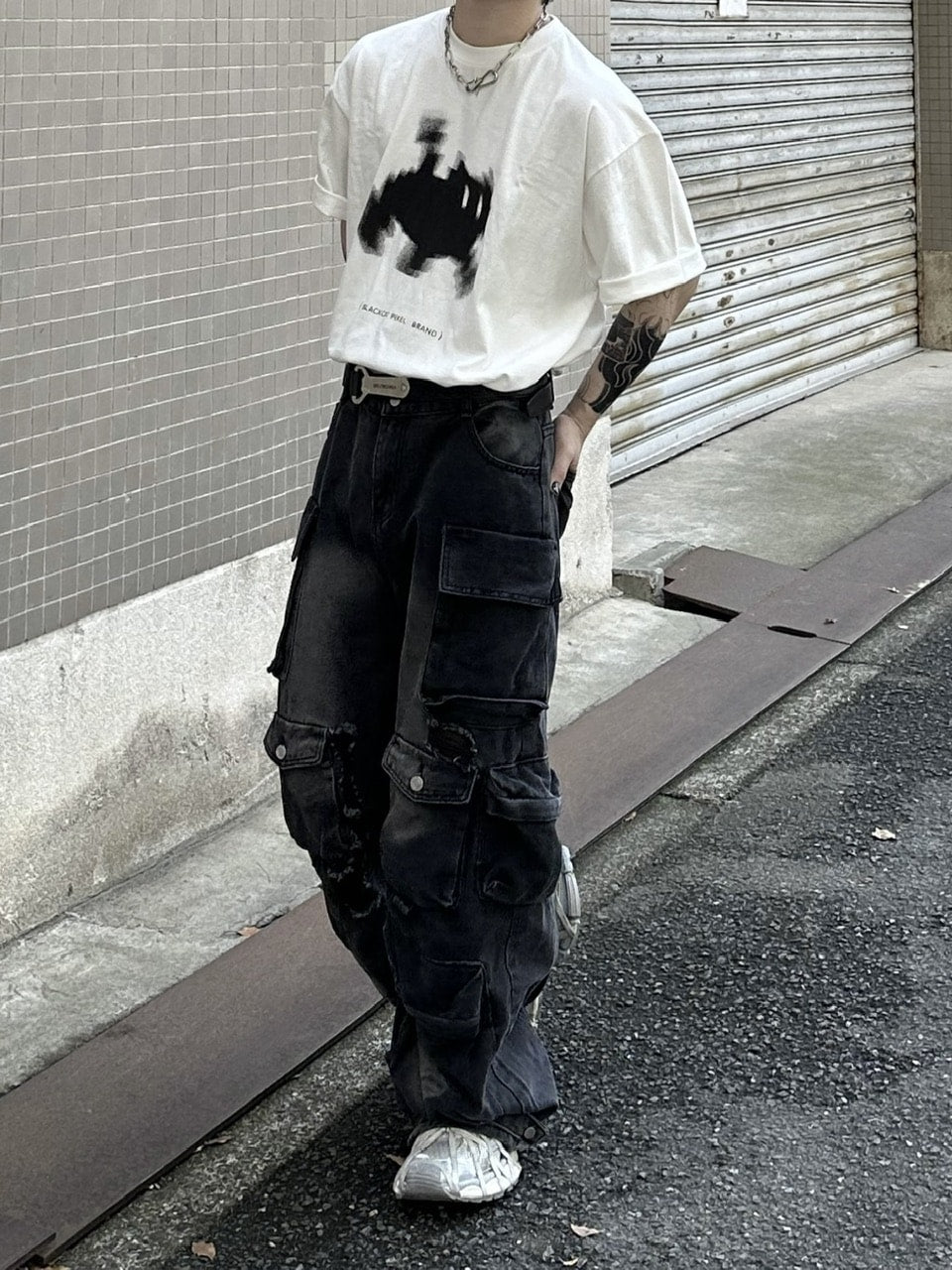 大阪店WEB限定【Chikashitsu +】utility cargo denim pants