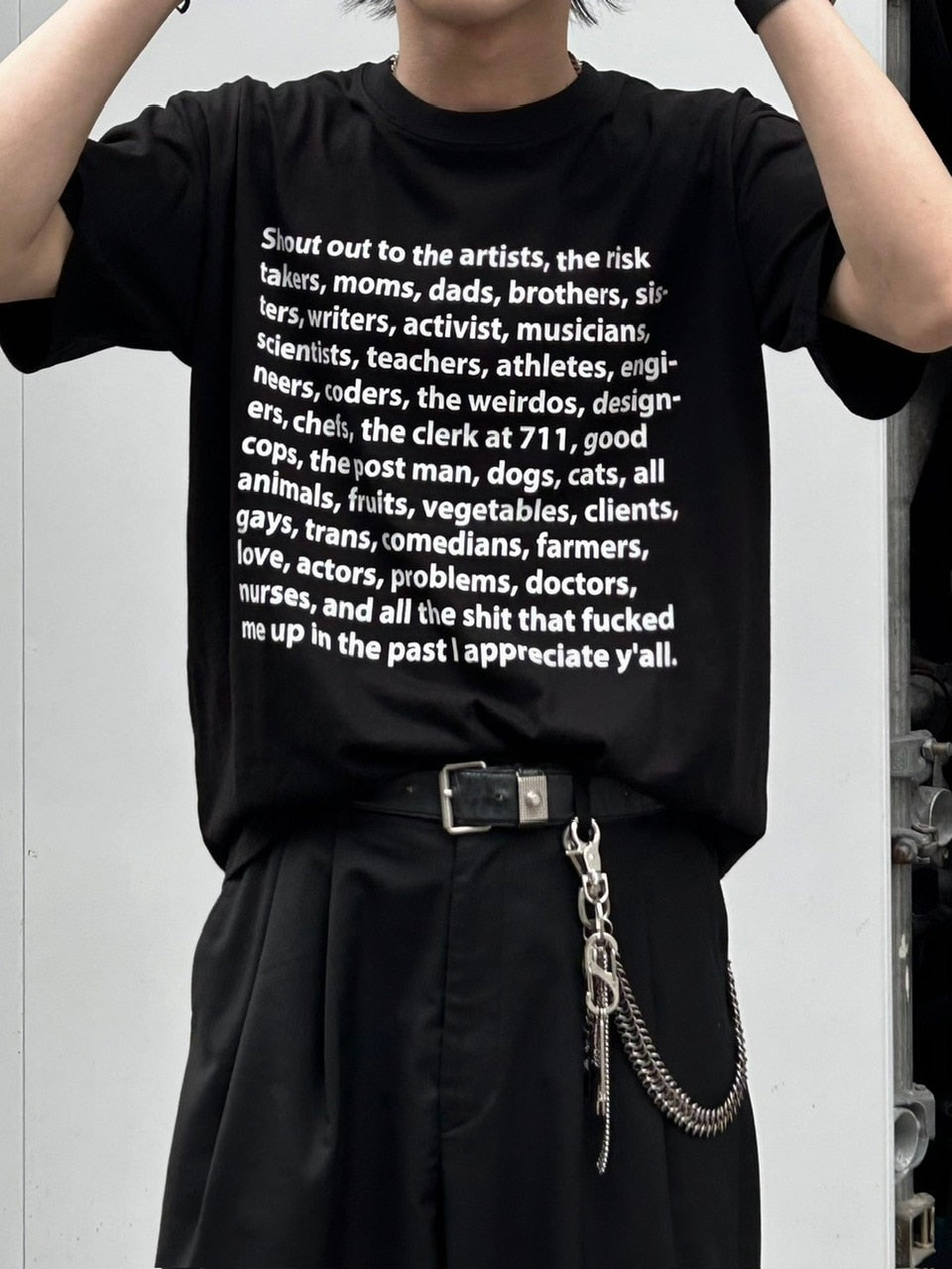 受注制【Chikashitsu +】logo lettering t-shirt (2color) / 【チカシツプラス】ロゴレタリングプリント半袖Tシャツ