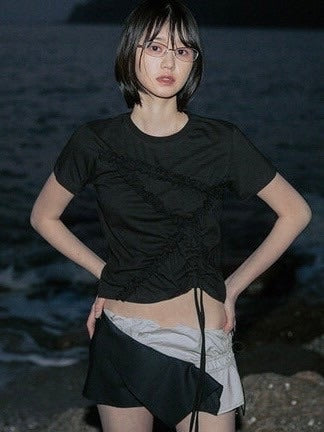 【FLAREUP】Diagonal Strap T-shirt