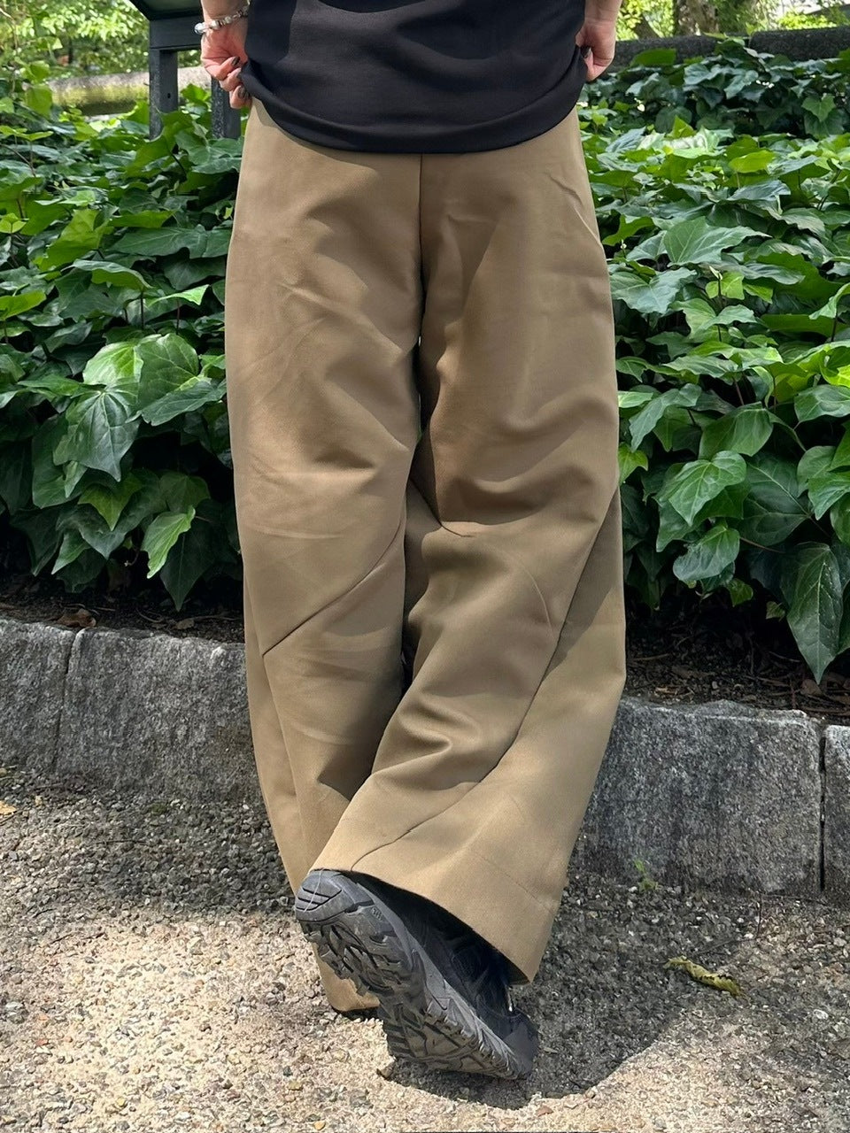 【Chikashitsu +】pattern design slacks (2color)