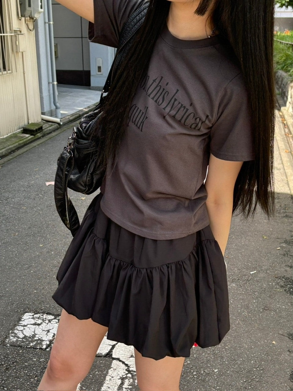 受注制【OaKS】cropped lettering t-shirt (3color)