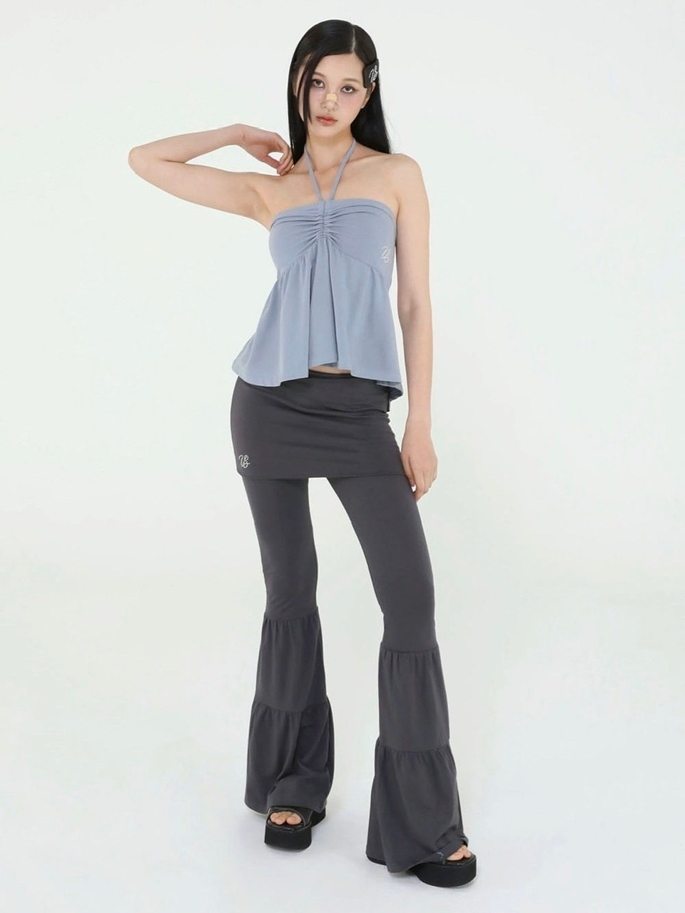 【Uglyshadow】BEADS TUNNEL SLEEVELESS / 【アグリーシャドウ】ビーズホルターネックキャミソールチュニック