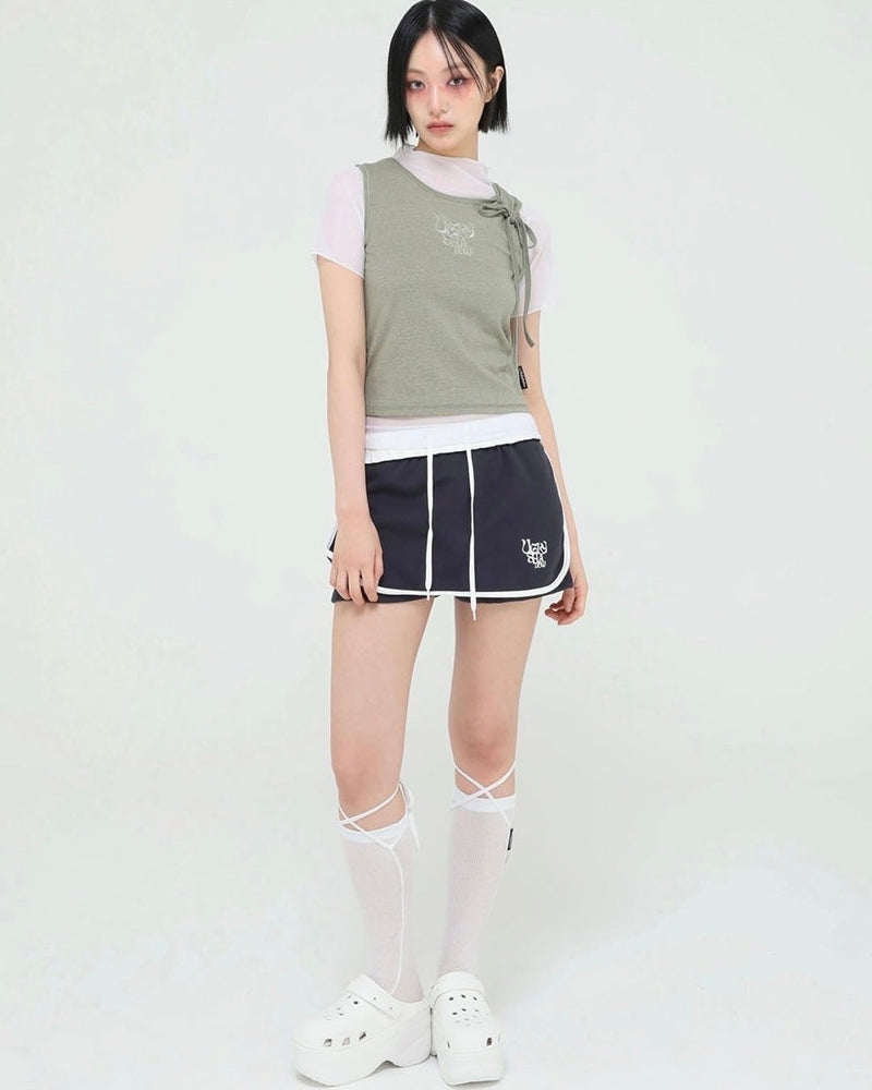 【Uglyshadow】PIGMENT MASH SLEEVELESS SET
