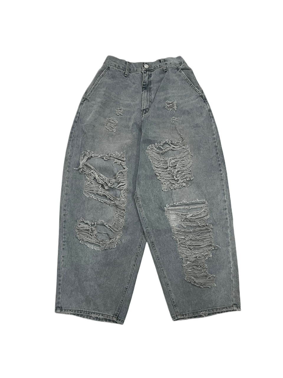受注制【Never mind the XU】damage denim pants (3color) / 【ネバーマインドザエックスユー】ダメージデニムパンツ