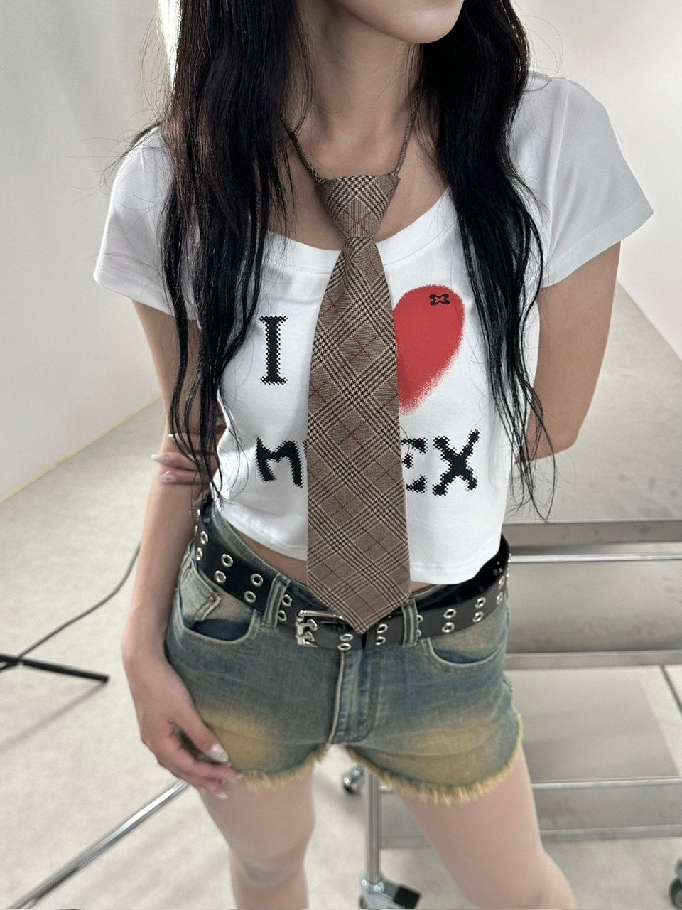 受注制【Never mind the XU】vintage wash denim short pants (2color)