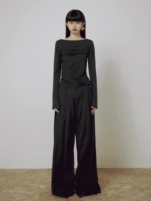 【FLAREUP】Drape Layered Long Sleeve