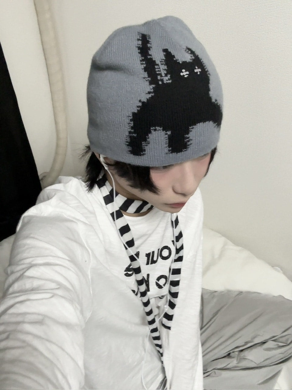国際配送【LUV CODE】shadow cat beanie (2color)