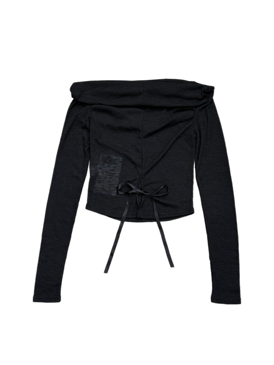 受注制【oaks】see-through back ribbon long sleeve (3color)