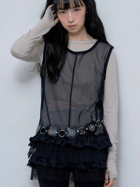 【FANCY CLUB】DOT LAYERED DRESS