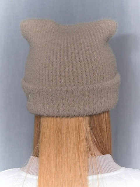 【FANCY CLUB】SOFT CREAM BEANIE / 【ファンシークラブ】ソフトクリーム猫耳ニット帽子
