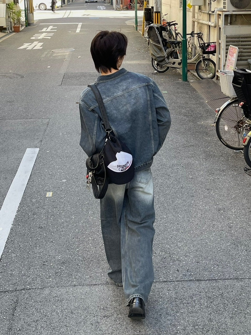 受注制【Chikashitsu +】vintage wash denim jacket 2 (2color)