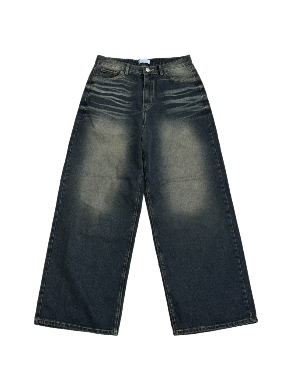 受注制【Chikashitsu +】vintage wash straight denim pants (2color) / 【チカシツプラス】ヴィンテージウォッシュストレートデニムパンツ