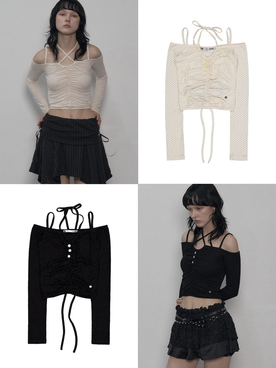 【SETUP-EXE】DOT OFF-SHOULDER TOP