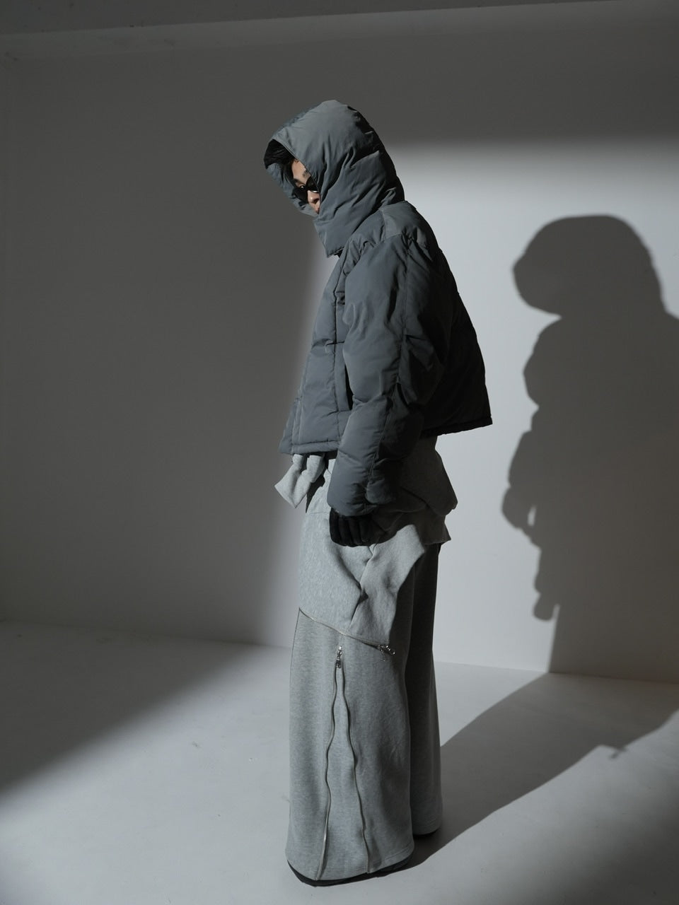 【CS】2way cropped puffer jacket (charcoal)