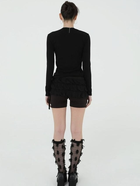 【Uglyshadow】CANCAN WRAP SKIRT PANTS SET