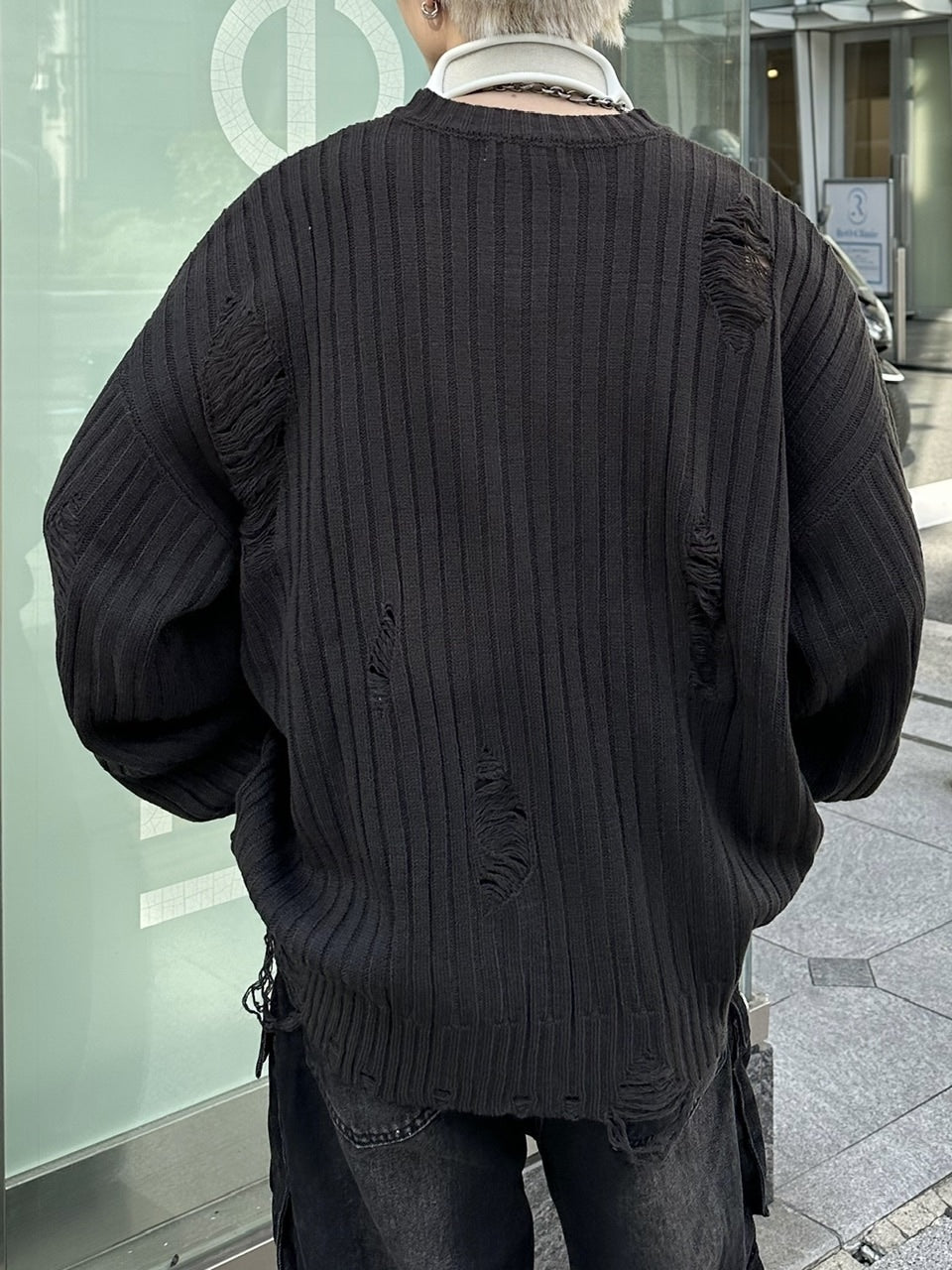 大阪店WEB限定【Chikashitsu +】overfit damage knit (3color)