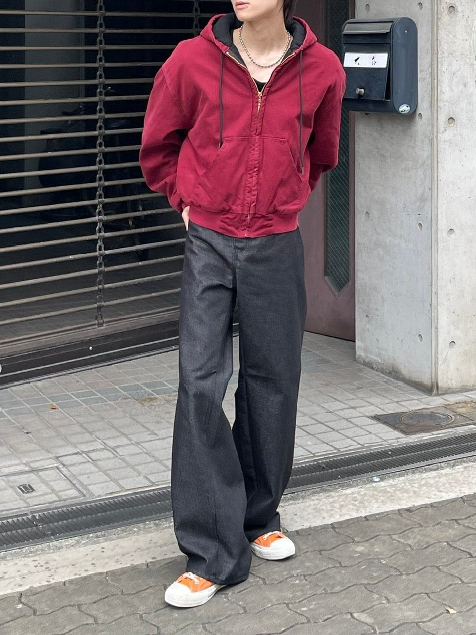 受注制【Chikashitsu +】cropped hooded work blouson (2color) / 【チカシツプラス】クロップドフードジップアップパーカーワーク長袖ブルゾン