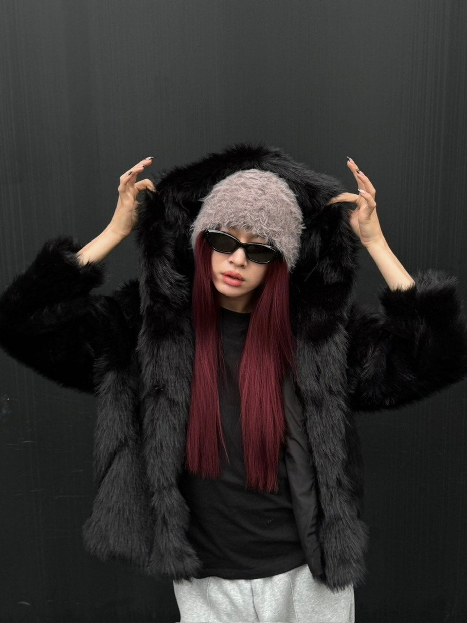受注制【Chikashitsu +】volume fur beanie (4color)