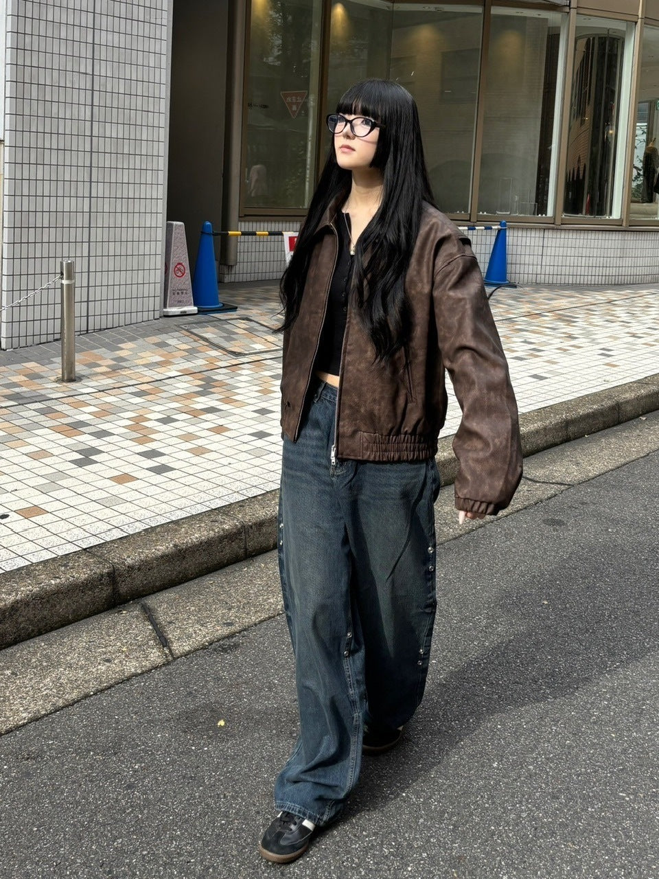 受注制【oaks】fake leather jacket (2color) / 【オークス】フェイクレザージャケット