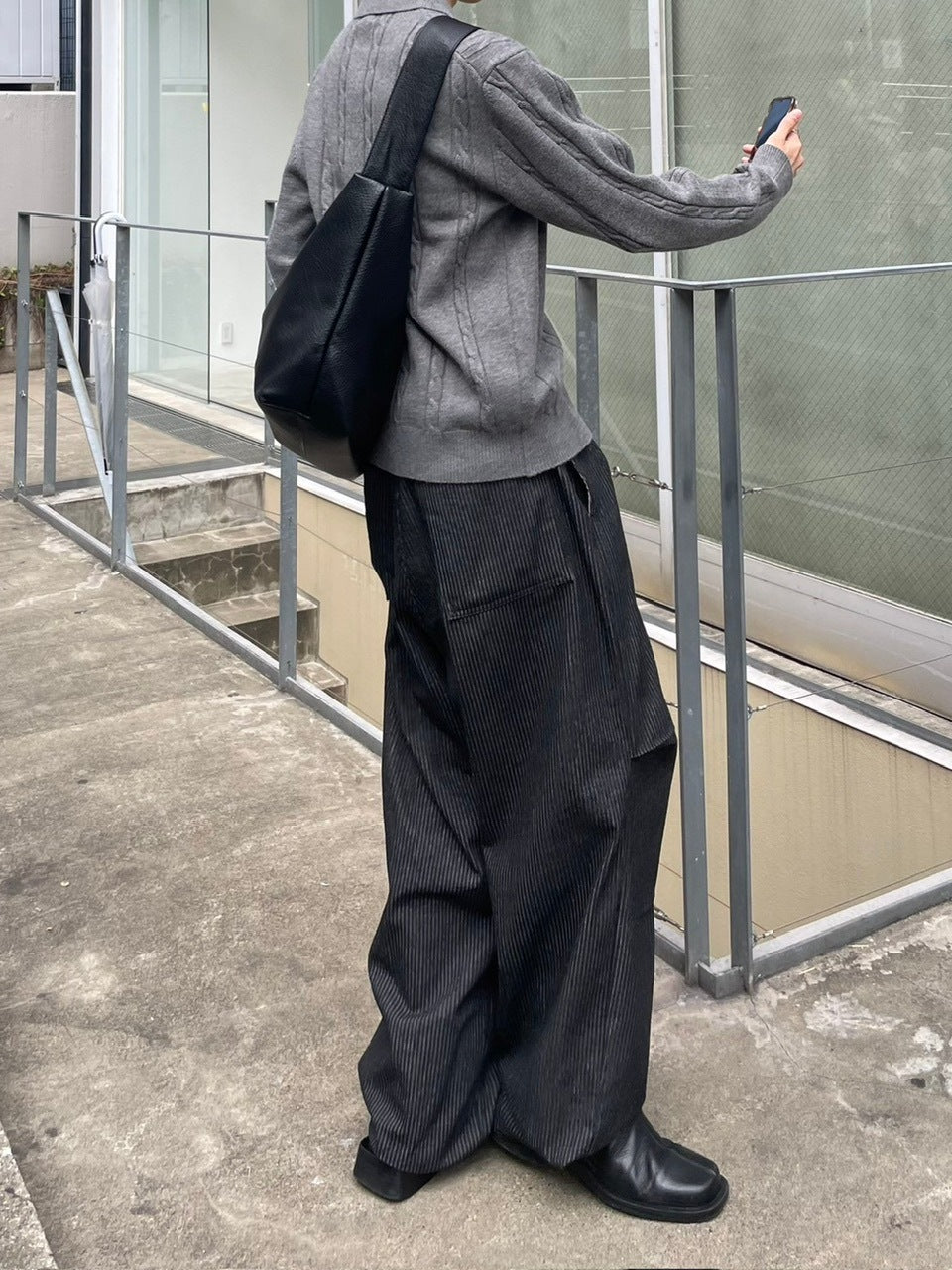 受注制【Chikashitsu +】cable lib knit cardigan (3color)