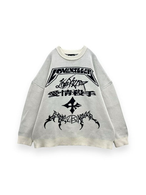 【LOVE KILLER】Total logo oversize knit