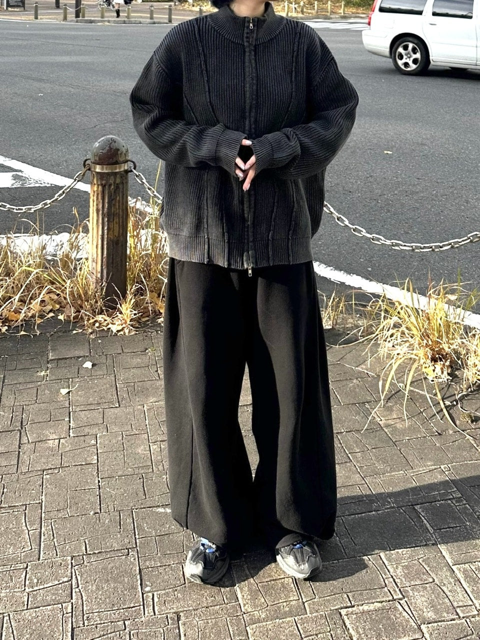 受注制【youll】wash double zip knit (2color)