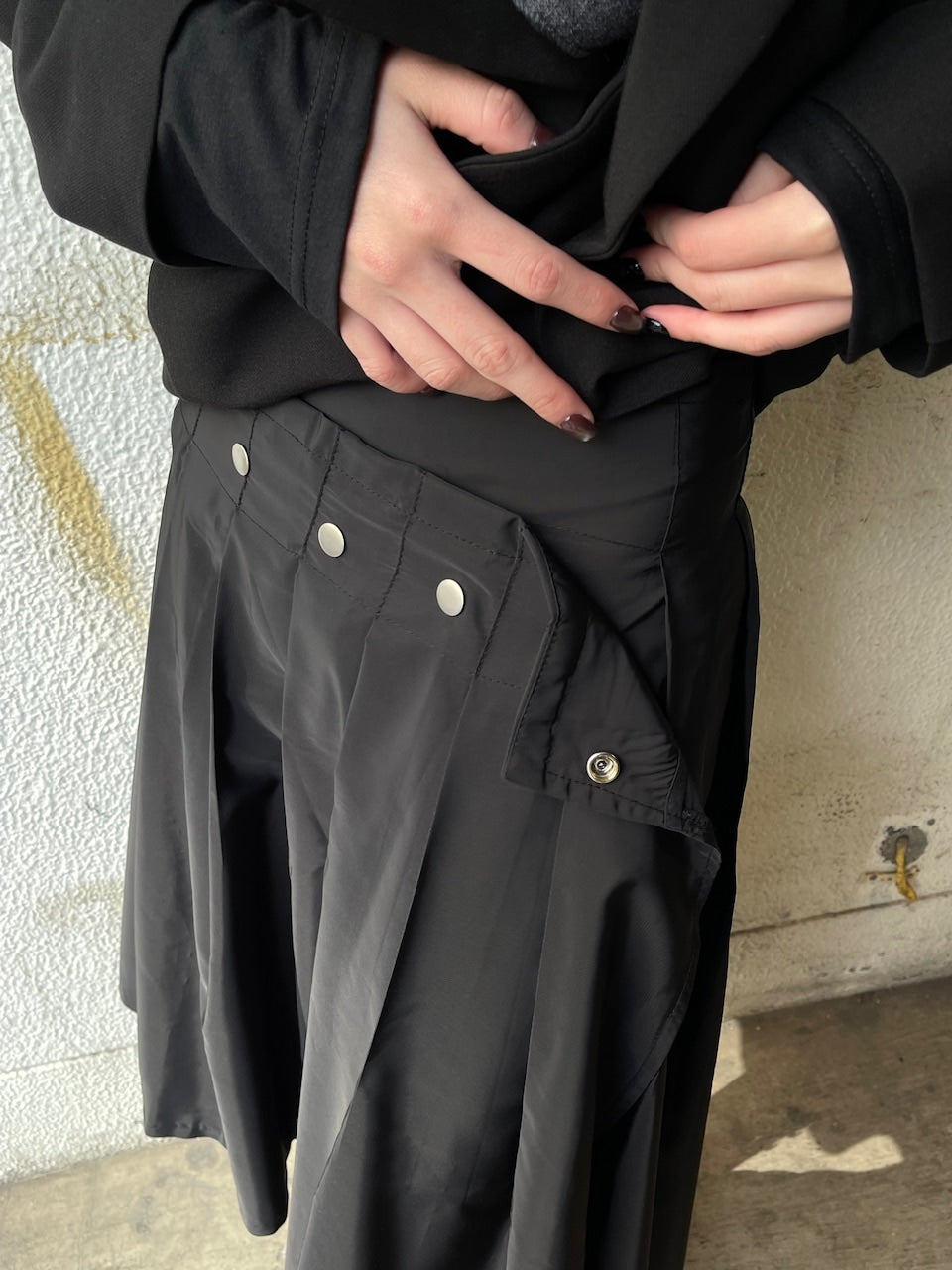 受注制【oaks】studs design pleats midi skirt