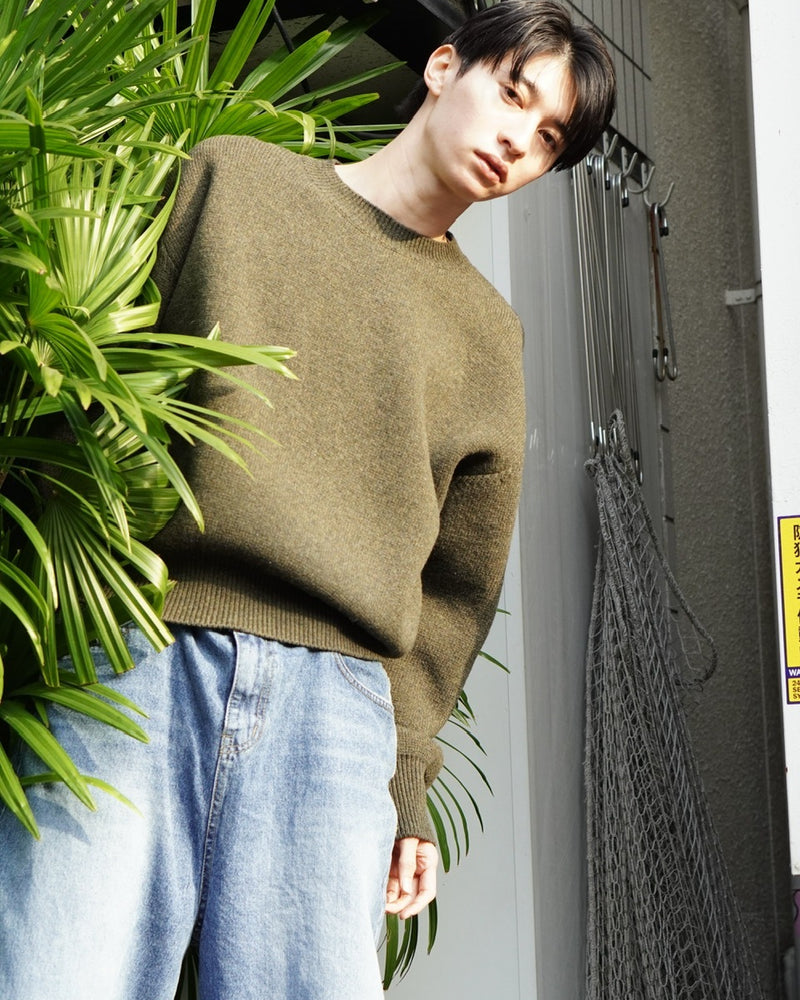 東京店WEB限定【Chikashitsu +】round wool knit (4color)