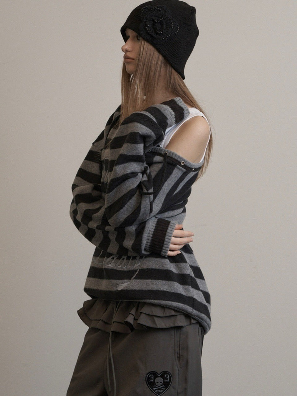 【SETUP-EXE】STRIPE V-NECK MTM / 【セットアップエグゼ】ストライプボーダーVネック長袖ニット