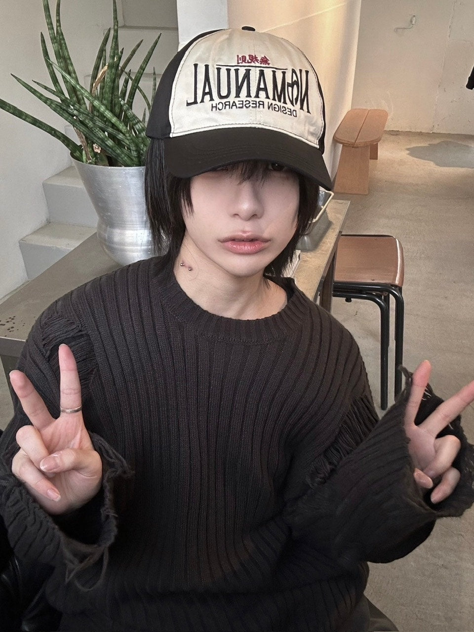 【LUV CODE】oversized damage knit (3color)