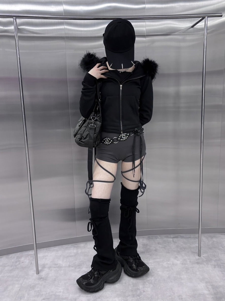 受注制【nmtc +】fur zip up hoodie (2color) / 【エヌエムティーシープラス】ファージップアップ長袖パーカー