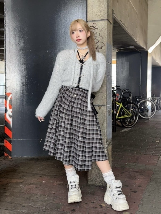受注制【Never mind the XU】tie set knit cardigan (3color) / 【ネバーマインドザエックスユー】ネクタイセットニット長袖カーディガン